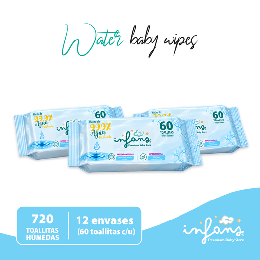 Toallitas Infans 99,9% Agua Hipoalergénicas 12x60 – 720 Unidades