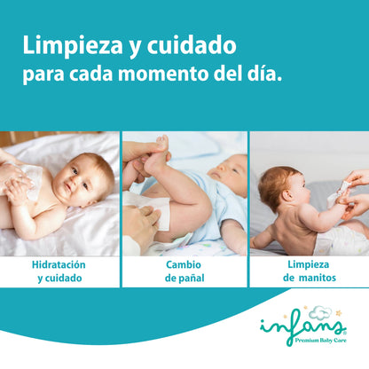 Toallitas Húmedas INFANS 99,9% Agua · Caja 36 x 30 (1.080 un.)