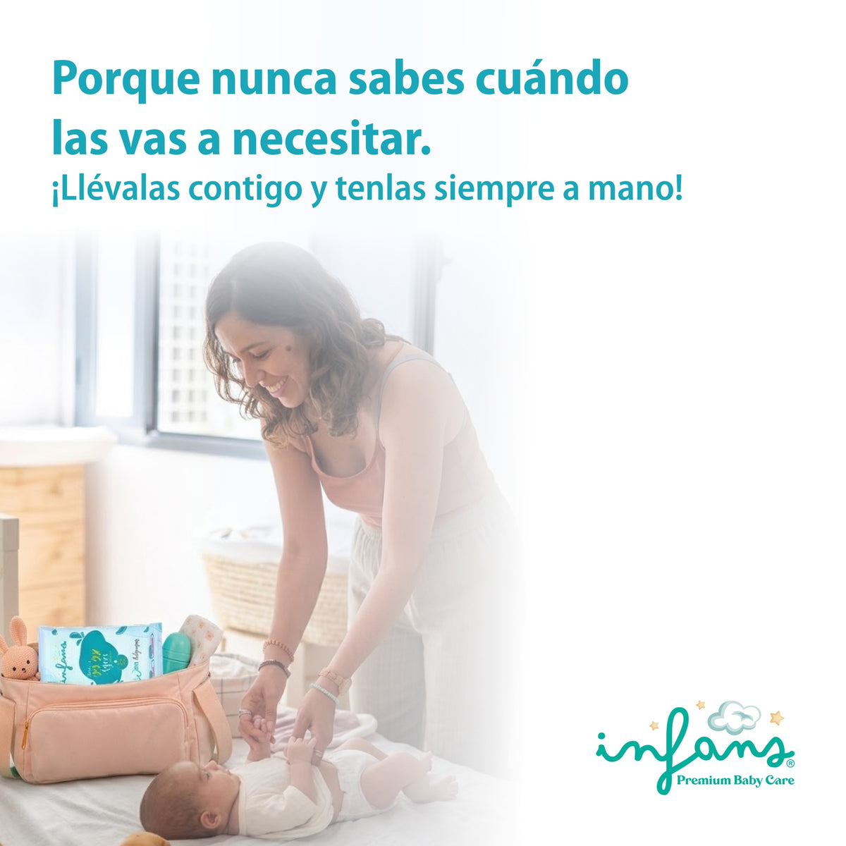 Toallitas Húmedas INFANS 99,9% Agua · Caja 36 x 30 (1.080 un.)