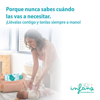 Toallitas Húmedas INFANS 99,9% Agua · Caja 36 x 30 (1.080 un.)