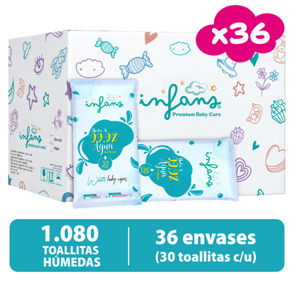 Toallitas Infans 99,9% Agua Hipoalergénicas 36x30 – 1080 Unidades