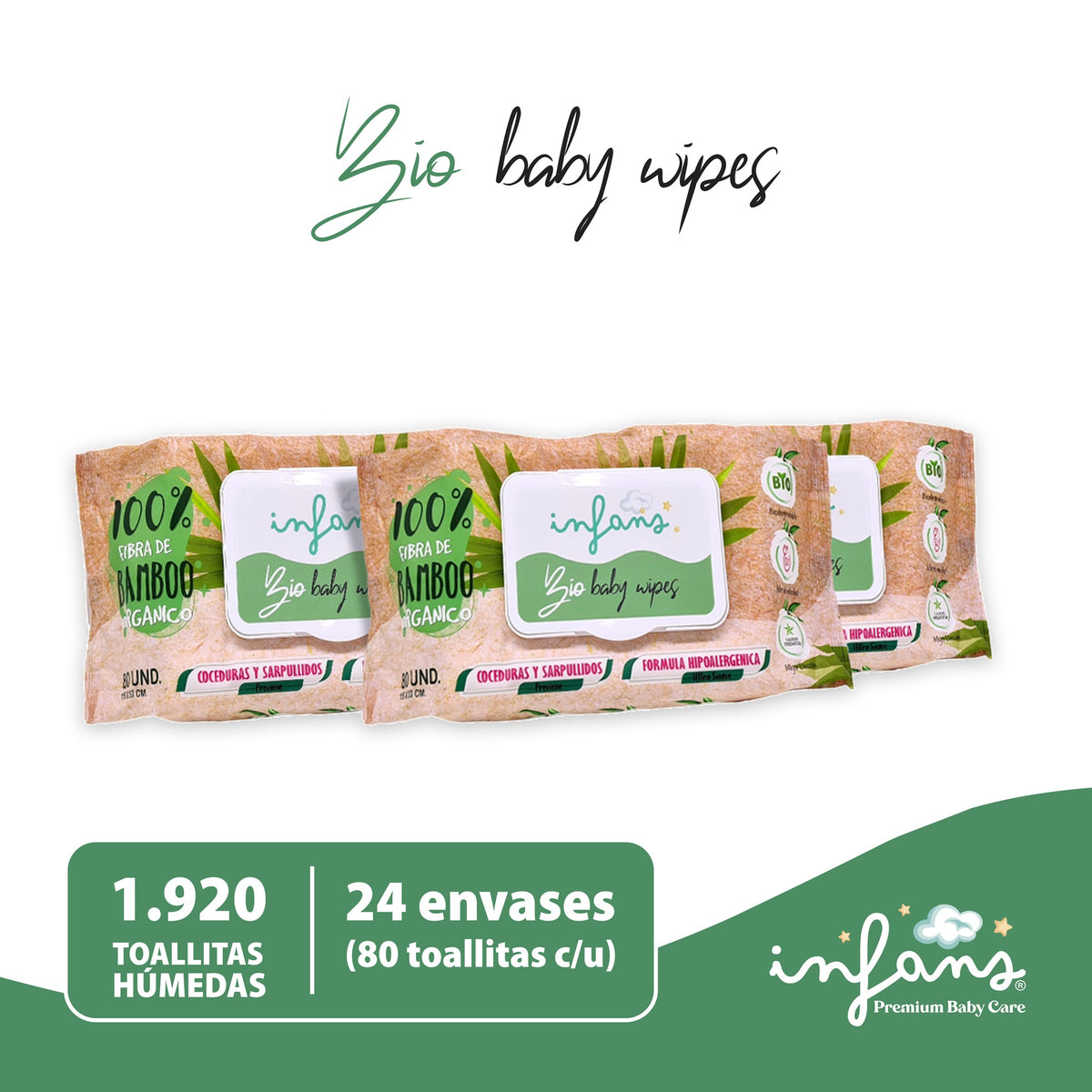 Toalla Húmeda Infans Bamboo Bio 3x80 – 240 Unidades