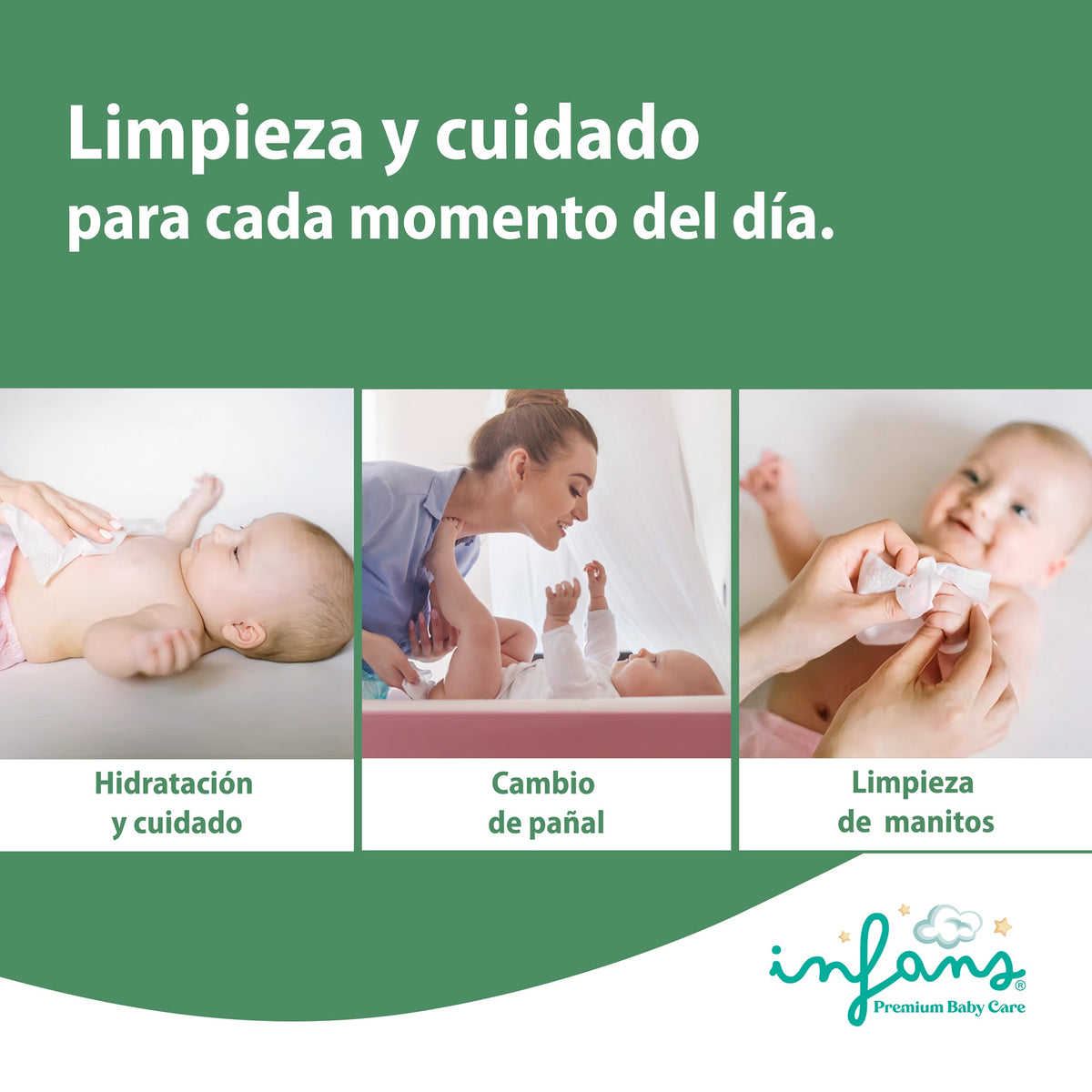 Toallitas Húmedas INFANS Bamboo · Caja 24 x 80 (1.920 un.)