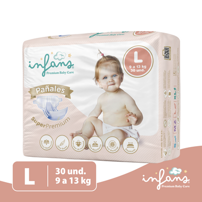 Pañal Infans Super Premium Talla L – 30 Unidades