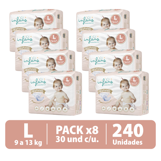 Pañal Infans Super Premium Talla L 8x30 – 240 Unidades