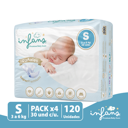 Pañal Infans Super Premium Talla S 8x30 – 240 Unidades
