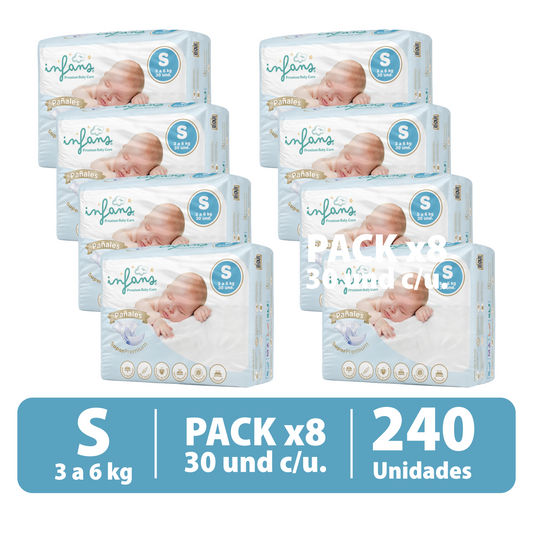 Pañal Infans Super Premium Talla S 8x30 – 240 Unidades