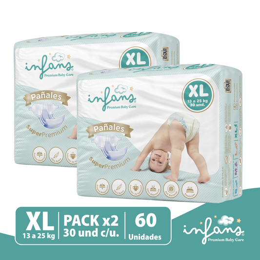 Pañal Infans Super Premium Talla XL 2x30 – 60 Unidades