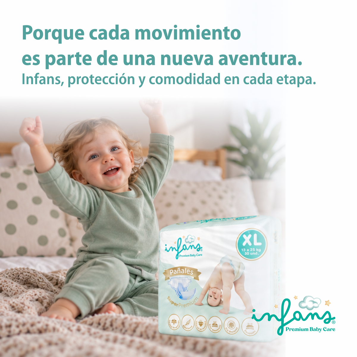 Pañal Infans Super Premium Talla XL 4x30 – 120 Unidades