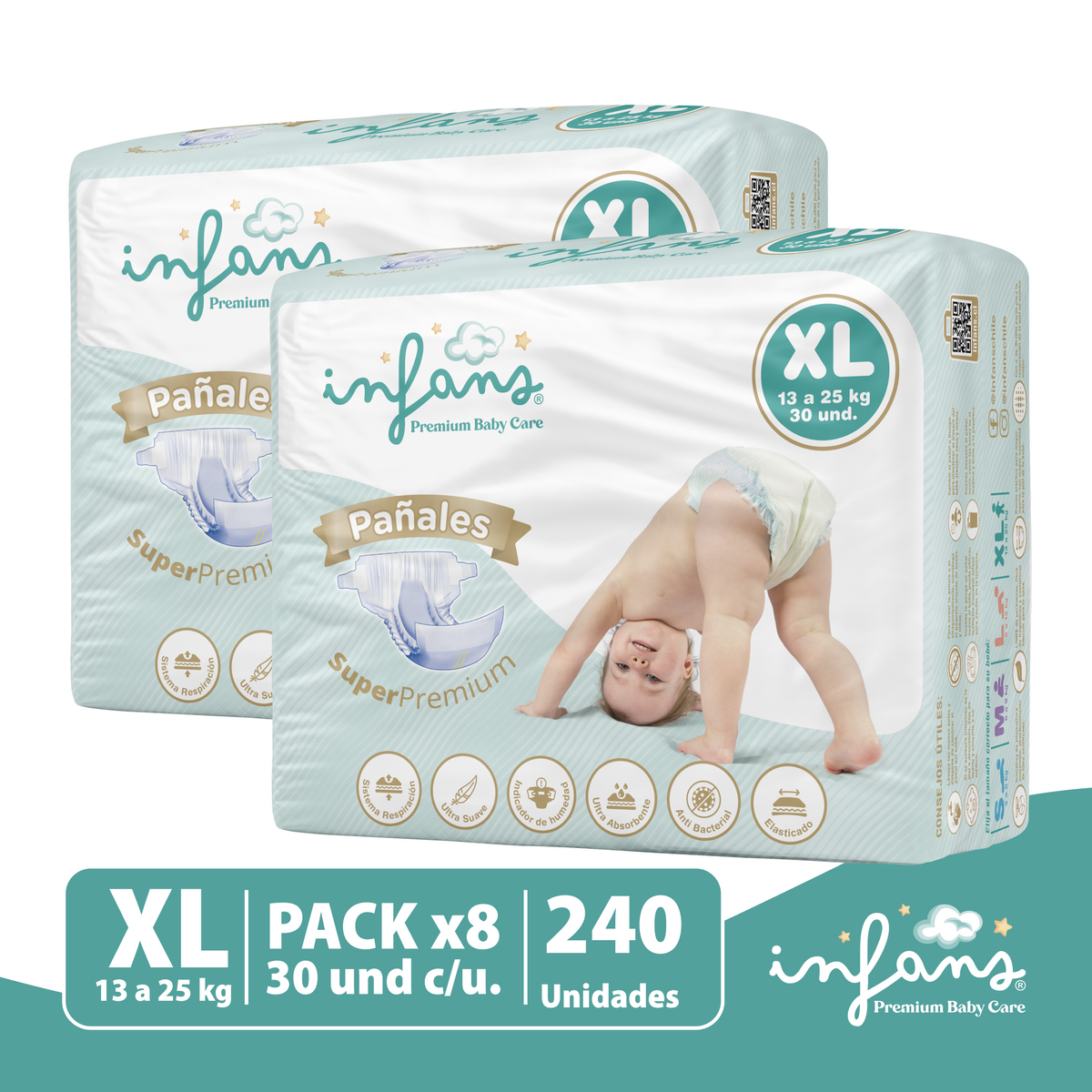 Pañal Infans Super Premium Talla XL 8x30 – 240 Unidades
