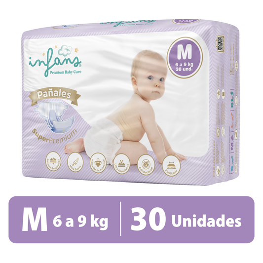 Pañal Infans Super Premium Talla M – 30 Unidades