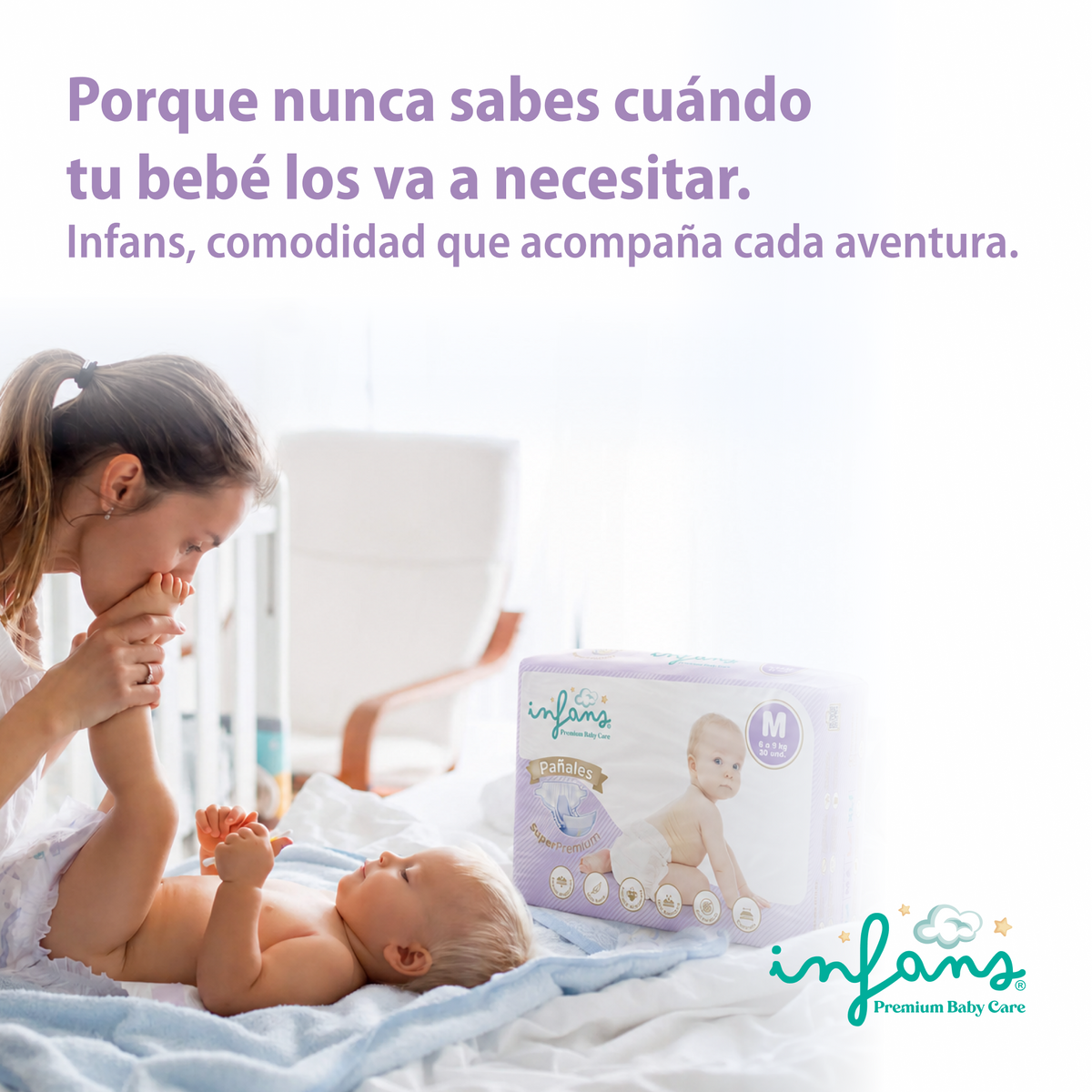 Pañal Infans Super Premium Talla M – 30 Unidades