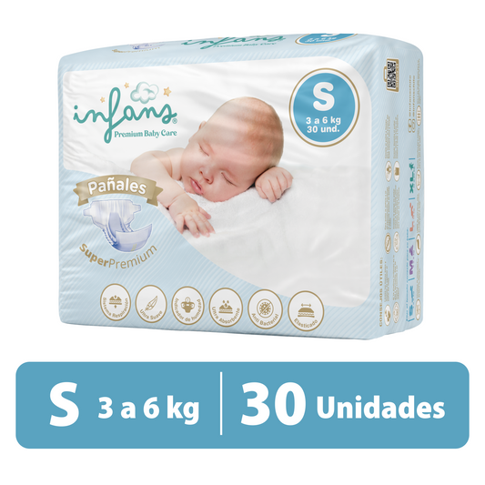 Pañal Infans Super Premium Talla S – 30 Unidades