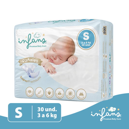 Pañal Infans Super Premium Talla S – 30 Unidades