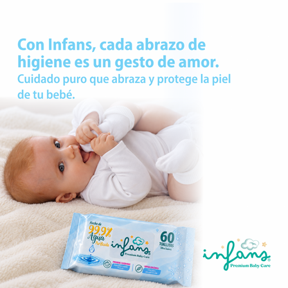 Toallitas Infans 99,9% Agua Hipoalergénicas 12x60 – 720 Unidades