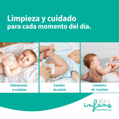 Toallitas Húmedas INFANS 99,9% Agua · Pack 12 x 80 (960 un.)