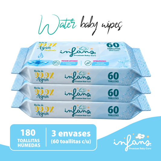 Toallitas Infans 99,9% Agua Hipoalergénicas 3x60 – 180 Unidades