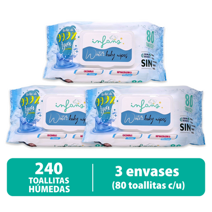 Toallitas Infans 99,9% Agua Hipoalergénicas 3x80 – 240 Unidades